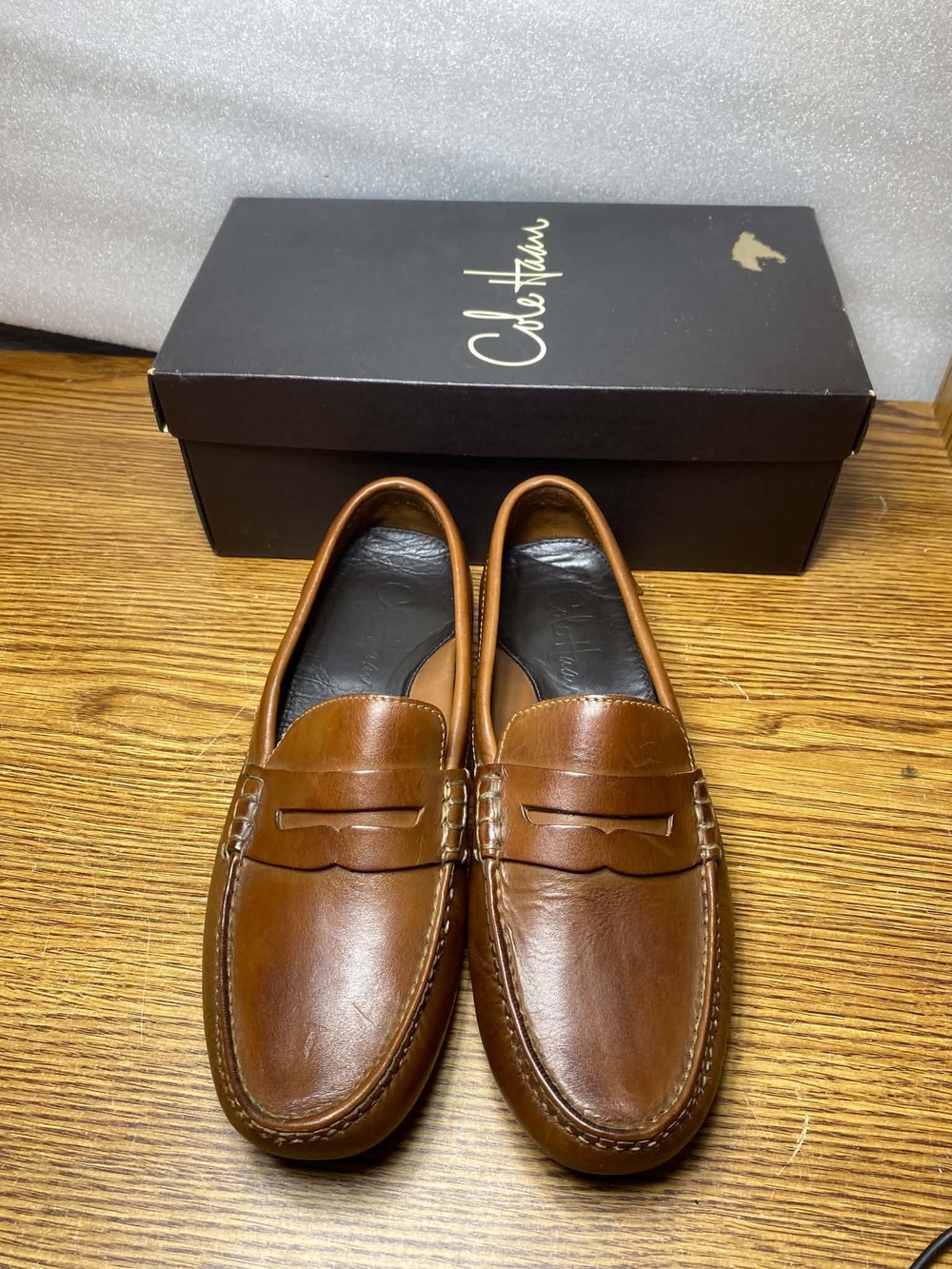 Cole Haan Mens Air Grant Penny Leather Loafer Shoes Brown Size 7.5 M Slip On